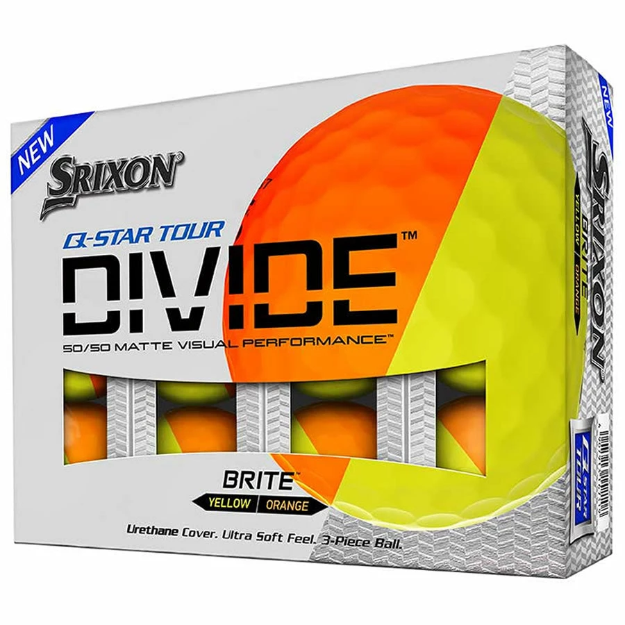 Srixon Q Star Tour Golf Balls Divide | Yellow/Orange 3 Srixon Q Star Tour Golf Balls Divide | Yellow/Orange